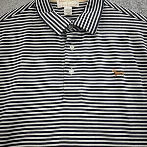 Beaufort Bonnet Mens Size L Polo Shirt Navy and White Striped Pima Cotton